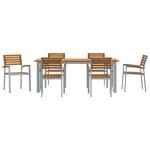 vidaXL Ensemble de salle à manger de jardin 7 pièces en bois massif d'acacia et métal