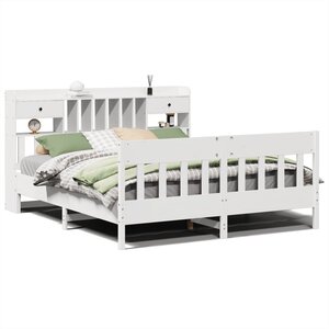 vidaXL Cadre de lit sans matelas blanc 180x200 cm bois massif de pin