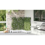 vidaXL Bac à fleurs avec Treillis 5 Pièces Blanc 120 x 120 x 125.5 cm PP