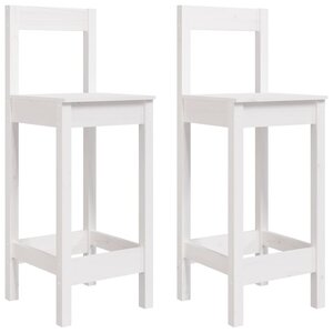 vidaXL Chaises de bar lot de 2 blanc 40x41 5x112 cm bois de pin solide