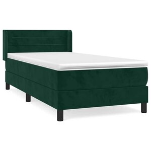 vidaXL Sommier à lattes de lit et matelas Vert foncé 80x200 cm Velours