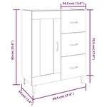 vidaXL Buffet Chêne marron 69 5x34x90 cm Bois d'ingénierie