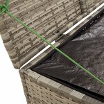 vidaXL Boîte de rangement de jardin gris 291L résine tressée