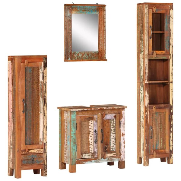 vidaXL Ensemble de meubles de salle de bain 4 Pièces bois massif récupéré