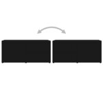 vidaXL Meuble TV Noir 80x34x36 cm Bois d'ingénierie