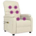 vidaXL Fauteuil de massage électrique Crème Similicuir