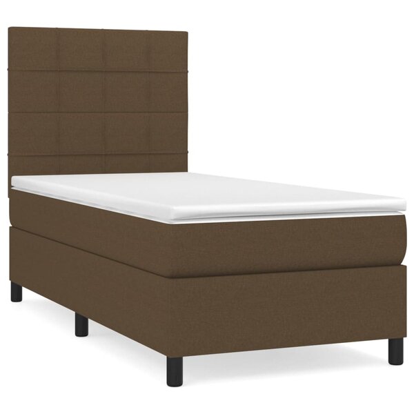 vidaXL Sommier à lattes de lit avec matelas Marron foncé 80x200 cm
