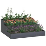 vidaXL Cache-pot de jardin Anthracite 90 x 90 x 35 cm