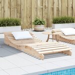 vidaXL Chaise longue 205x80x31 5 cm bois massif de pin