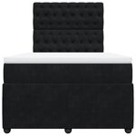 vidaXL Sommier à lattes de lit avec matelas Noir 120x200 cm Velours