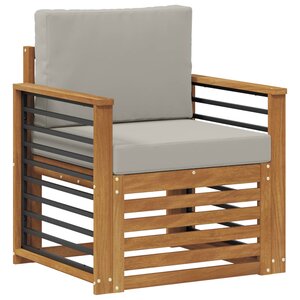 vidaXL Canapé d’extérieur Bois d'acacia massif et polyester Naturel