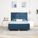 Cadre de lit en tissu bleu vidaXL 140x200 cm
