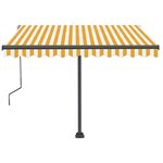 vidaXL Auvent manuel rétractable avec LED 350x250 cm Jaune et blanc