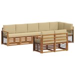 vidaXL Ensemble de canapés d'extérieur 8 pc Naturel et Beige Polyester