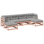 vidaXL Salon de jardin 6 Pièces et coussins bois massif sapin de douglas