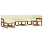 vidaXL Ensemble de canapés d'extérieur 7 pc Naturel et Crème