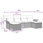 vidaXL Ensemble de canapé de jardin avec coussin 6 Pièces Gris Poly rotin