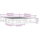 vidaXL Cadre de lit sans matelas blanc 135x190 cm bois massif