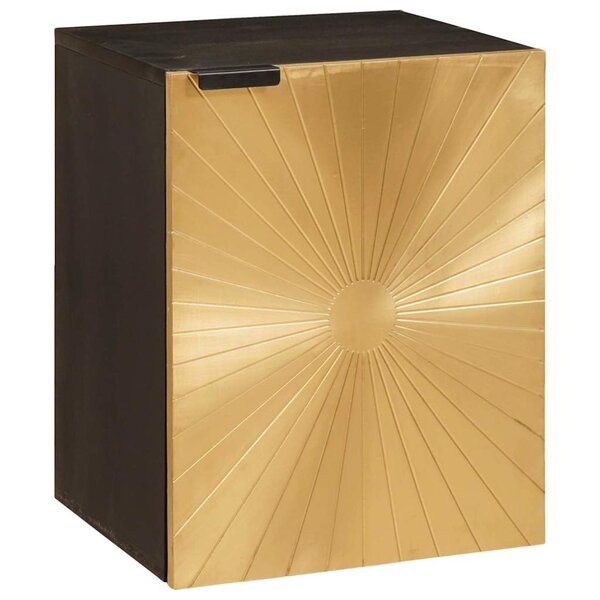 vidaXL Cabinet de salle de bain avec porte Noir et or 38 x 33 x 48 cm