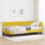 vidaXL Cadre de lit d'angle avec matelas 2 pc Jaune 100 x 200 cm