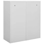 Armoire de bureau design durable avec 2 étagères réglables 90 x 40 x 102 cm en acier gris clair 02_0046908