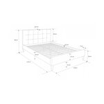 Lit double en tissu noir rembourre 140 x 200