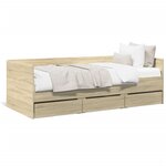 vidaXL Lit de jour et tiroirs chêne sonoma 90x190 cm bois d'ingénierie