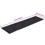 vidaXL Tapis d'escalier autocollants 30 pièces 76 x 20 cm Gris Rectangulaire