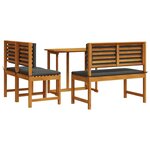 vidaXL Ensemble bistro de jardin 3 Pièces Marron Bois d'acacia massif