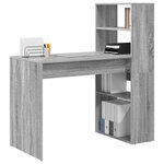 vidaXL Bureau Gris Sonoma 113 x 54 x 120 cm Bois d'ingénierie