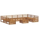 vidaXL Ensemble de canapés d'extérieur 10 pc Naturel