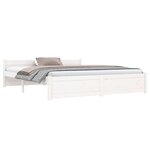 vidaXL Cadre de lit Blanc Bois massif 160x200 cm