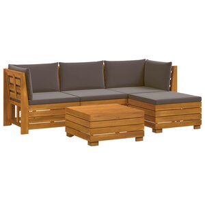 vidaXL Ensemble de canapés d'extérieur avec coussin 5 Pièce Marron