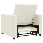 vidaXL Fauteuil convertible crème en velours 3-en-1