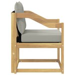 vidaXL Canapé d’extérieur Bois d'Acacia Massif Blanc et gris clair