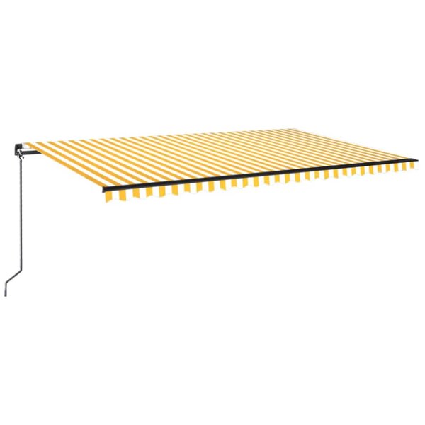 vidaXL Auvent manuel rétractable avec LED 500x350 cm Jaune et blanc