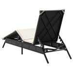 vidaXL Chaise longue avec coussin noir résine tressée