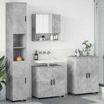 vidaXL Ensemble de mobilier de salle de bain 4 Pièces Gris béton