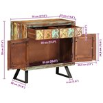 vidaXL Armoire à tiroir multicolore 70x35x70 cm bois de récupération