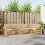 vidaXL Ensemble de canapés d'extérieur 6 Pièces Blanc et Beige