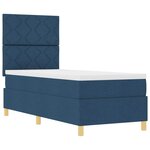 vidaXL Lit à ressorts avec tête de lit Bleu 80 x 200 cm tissu