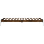 vidaXL Cadre de lit chêne fumé 90x200 cm bois d'ingénierie et métal