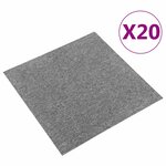 vidaXL Tapis 20 Pièces Gris 50 x 50 cm 100  Polypropylène