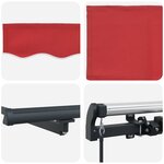vidaXL Auvent Rétractable Rouge 300 x 250 cm Polyester et Acier