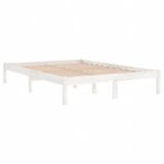 vidaXL Cadre de lit sans matelas blanc 120x200 cm bois massif