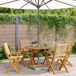 vidaXL Ensemble à manger de jardin 5Pièces beige polypropylène et bois