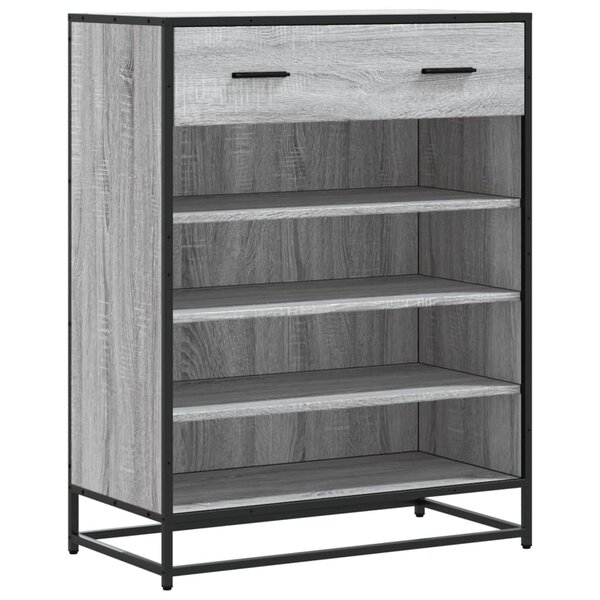 vidaXL Meuble à chaussures sonoma gris bois d'ingénierie et métal