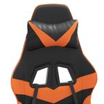 vidaXL Chaise de jeu pivotante Noir et orange Similicuir