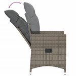 vidaXL Chaises inclinables de jardin lot de 2 et coussins gris rotin