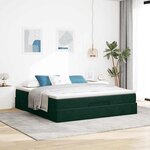 VidaXL Cadre de lit ottoman avec matelas vert foncé 160x200 cm velours